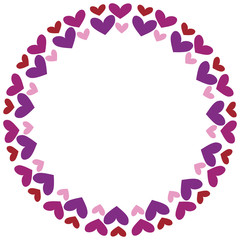Round frame with hearts