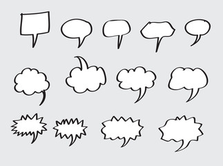 Blank empty speech bubbles