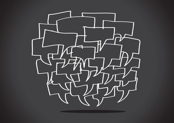 Blank empty speech bubbles