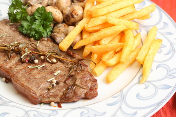 Steak mit Pommes