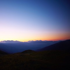 Beautiful sunrise in mountains
