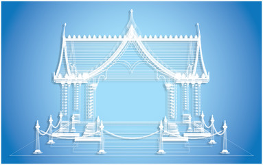 Wire frame Thai Pavilion,Bangkok