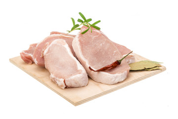Raw pork steak