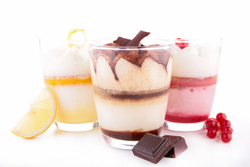 assortment of tiramisu isolated