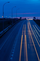 Fast road at night