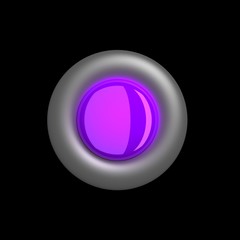 3D glossy button lighting in darkness