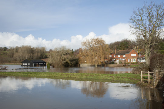 River Rother burst its banks Flooded cricket pavilion at Bodium