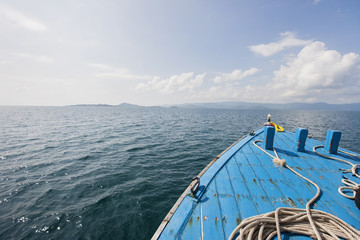 Bow of boat on sea, Koh Samui, Thailand