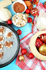 Process of making New Year cookies close-up