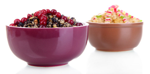 Bowls with kutia -  traditional Christmas sweet meal in