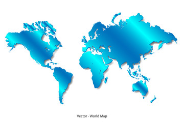Fototapeta na wymiar Blue Satin World Map