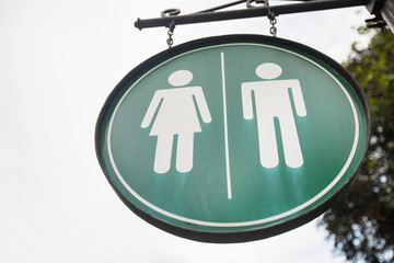 Female and male toilet sign on street, Manila, Philippines