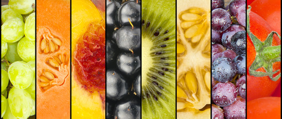Collage of fruit in stripes - 59825296
