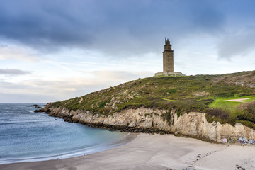 Fototapeta na wymiar Lapas Beach in A Coruna, Galicia, Spain.