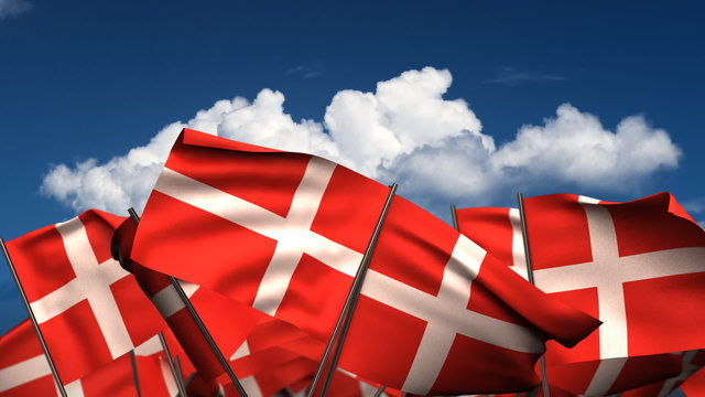 Waving Danish Flags