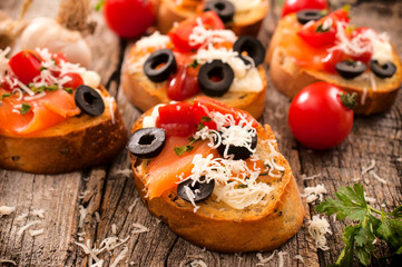 Homemade bruschettas