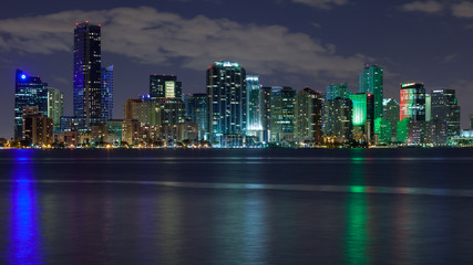 Fototapeta na wymiar Miami Skyscrapers at Night