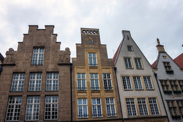 Fototapeta na wymiar Old monumental facades in Munster, Germany.