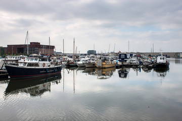 Fototapeta premium Harbor in Antwerp, Belgium.