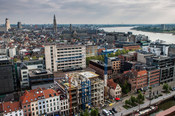 Aerial view of Antwerp, Belgium.