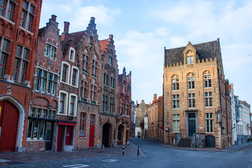 Fototapeta na wymiar Traditional brick houses in Burges, Belgium