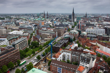 Fototapeta na wymiar Aerial view of Hamburg, Germany