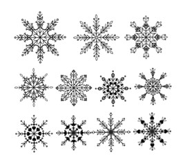 winter Snowflakes vector icons