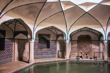 Traditional bathhouse (Hammam) with figurines, Kerman, Iran - obrazy, fototapety, plakaty