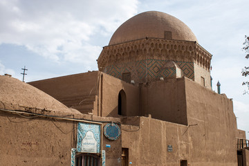 One of traditional adobe buildings in Yazd, Iran.