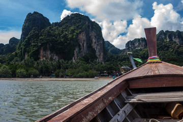Traditional long tail boat, Railay, Krabi province, Thailand