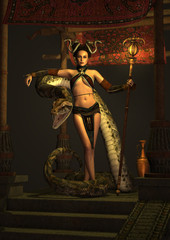 The Snake Priestess 3d CG © Atelier Sommerland