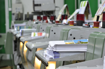 Magazine production line into press plant house.