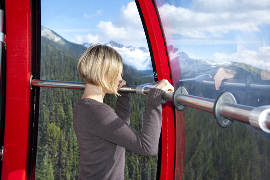 Enjoying The Views From Peak 2 Peak Gondola In Whistler