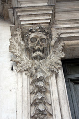Fototapeta premium Rome, Skull Sculpture at Santa Maria dell'Orazione e Morte