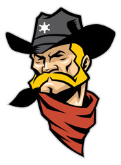 sheriff head mascot