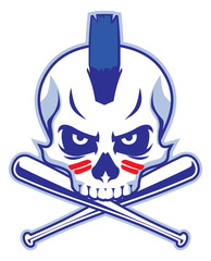 skull and crossed baseball bat