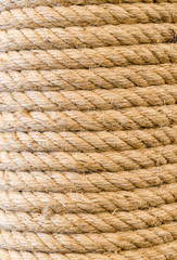 Thick Hemp Rope Folded helix close up background