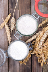 Roggen- und Weizenmehl