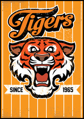 retro tiger mascot design