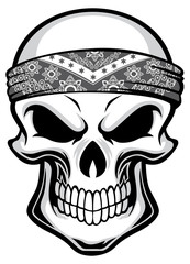 skull wearing bandana
