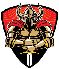 warrior in armor with sword