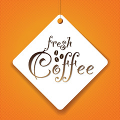 Fresh Coffee - Vector Paper tag / sticker