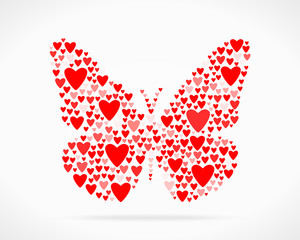 Valentine day love declaration butterfly