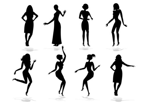 Female silhouette set