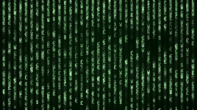 Abstract money matrix overlay with alpha