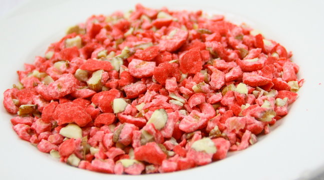 assiette de pralines roses