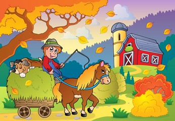 Obraz na płótnie Canvas Autumn farm theme 4