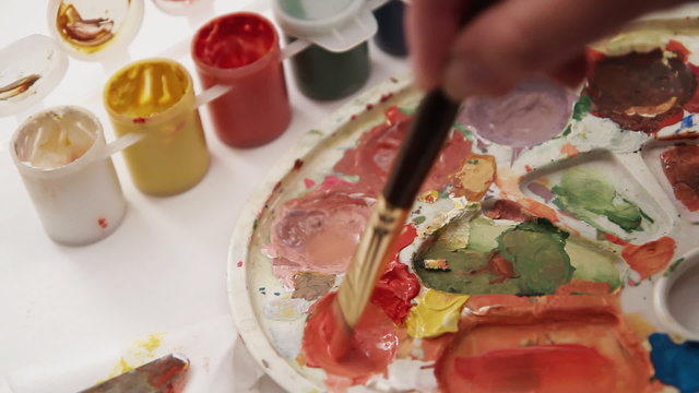 Painting palette close up