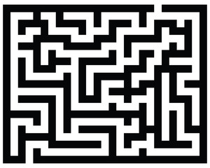 Black and white maze, vector illustration