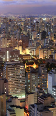 Aerial view of SaoPaulo city in the night